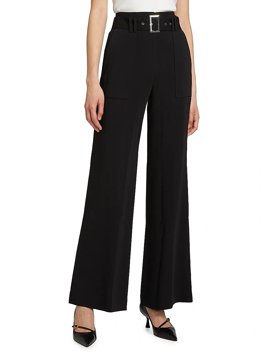 Elie Tahari Women's Belted Wide-Leg Trousers | Thumbnail 3 Elie Tahari Women's Belted Wide-Leg Trousers | Thumbnail 3