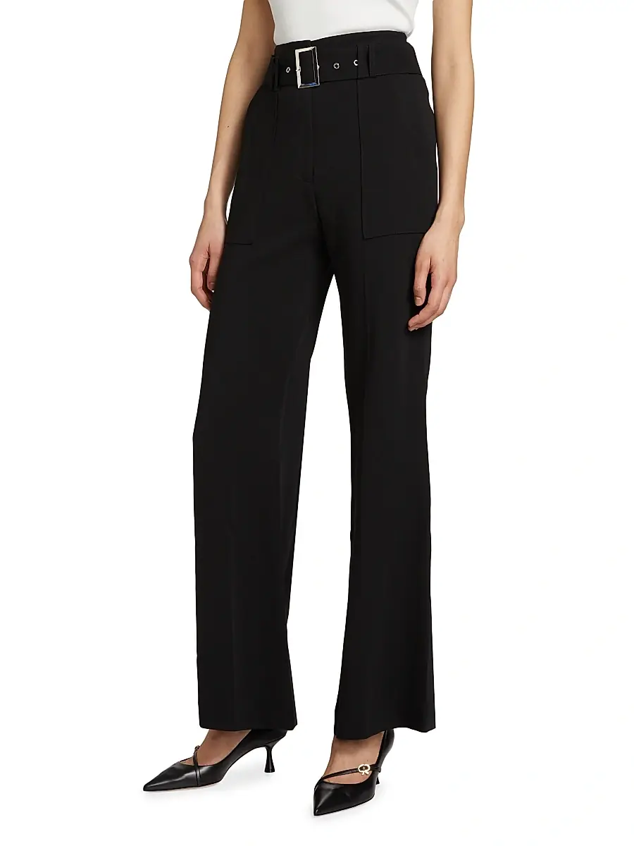 Elie Tahari Women's Belted Wide-Leg Trousers | Thumbnail 4 Elie Tahari Women's Belted Wide-Leg Trousers | Thumbnail 4