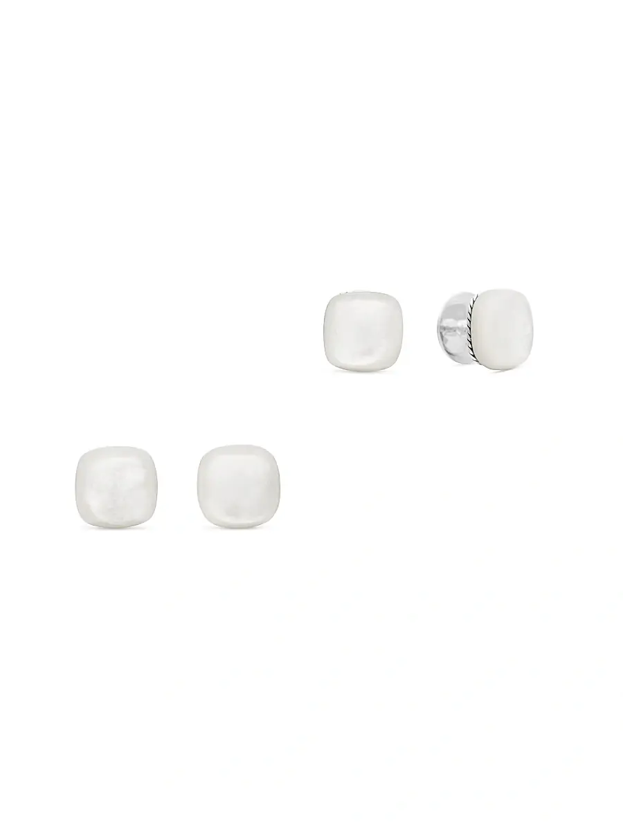 Men's Streamline Cushion Shirt Studs - Mother Of Pearl