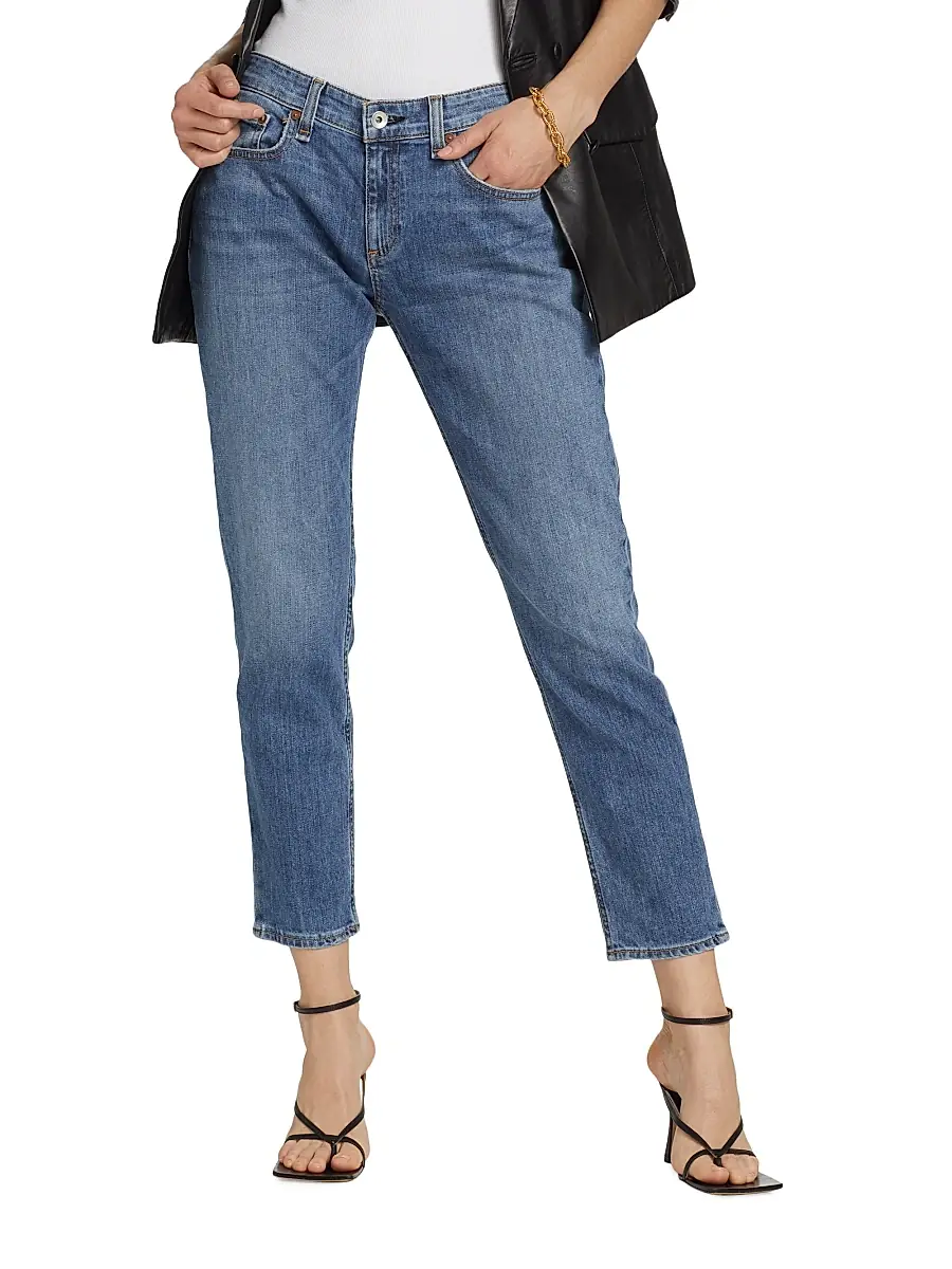 rag & bone Women's Dre Low-Rise Slim Boyfriend Jeans | Thumbnail 3