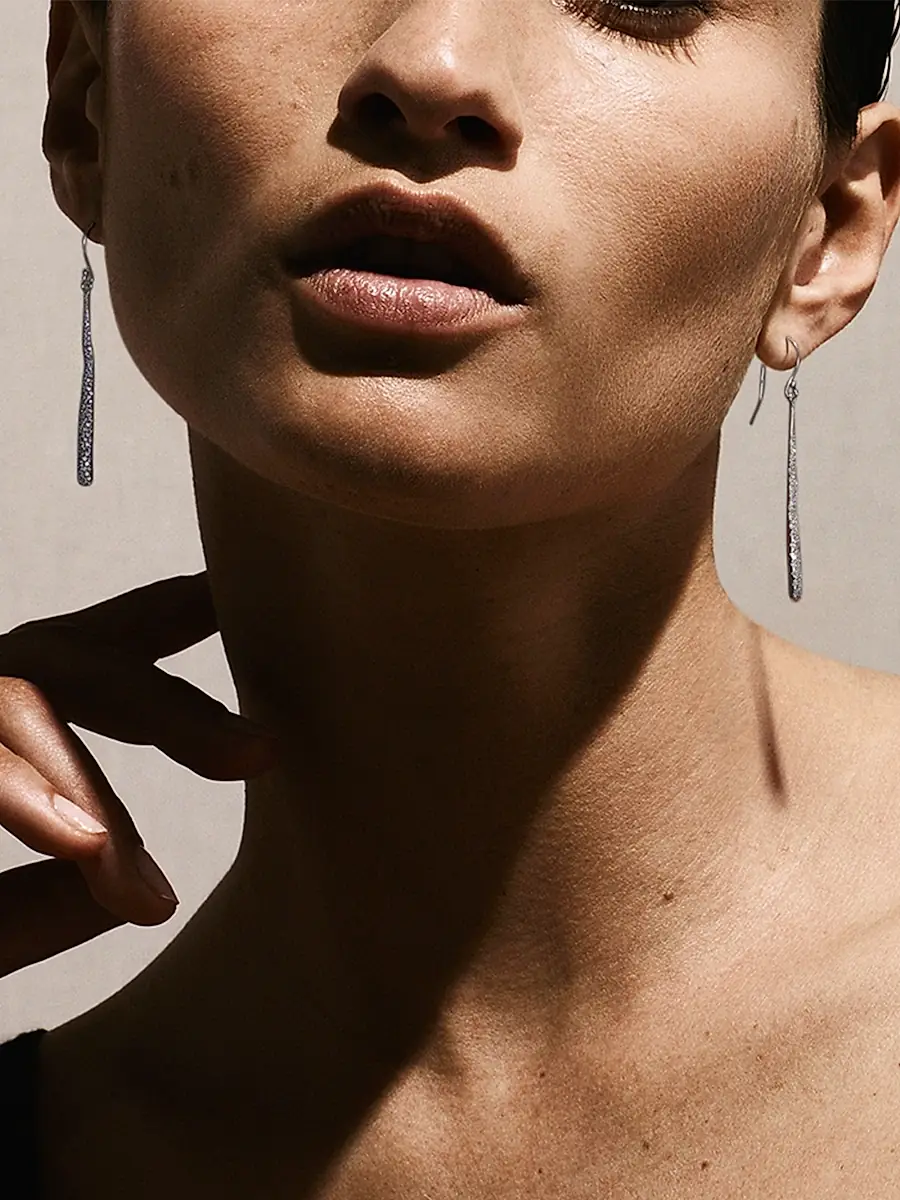 Ippolita Women's Stardust Squiggle Stick Silver & Diamond Pavé Earrings - Silver | Thumbnail 2