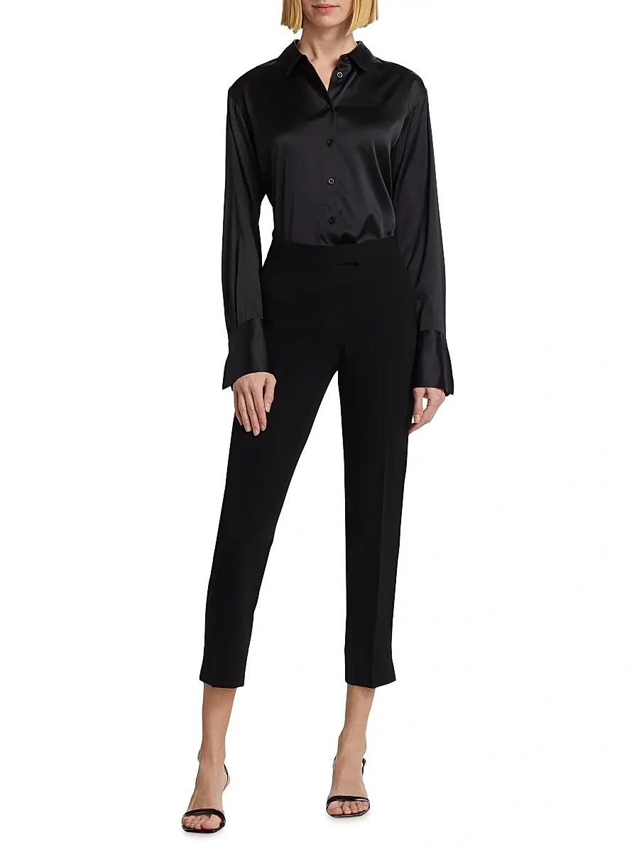 Theory Women's Ibbey Crepe Tapered Trousers | Thumbnail 2 Theory Women's Ibbey Crepe Tapered Trousers | Thumbnail 2