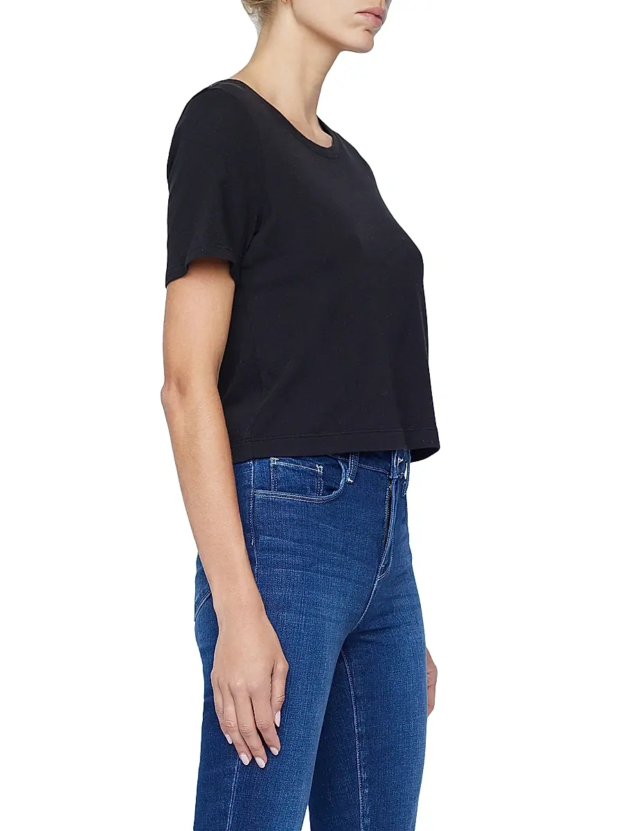 L'AGENCE Women's Donna Crewneck T-Shirt - Black | Thumbnail 4 L'AGENCE Women's Donna Crewneck T-Shirt - Black | Thumbnail 4