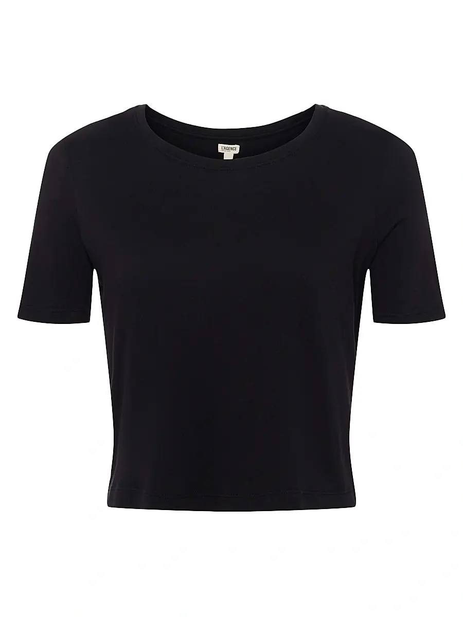L'AGENCE Women's Donna Crewneck T-Shirt - Black | Image 1 L'AGENCE Women's Donna Crewneck T-Shirt - Black | Image 1