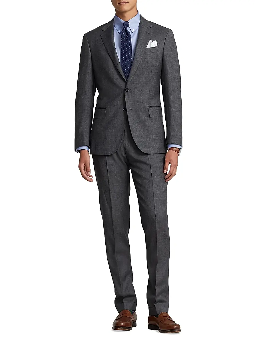 Polo Ralph Lauren Men's Sharkskin Wool Single-Breasted Suit | Thumbnail 2 Polo Ralph Lauren Men's Sharkskin Wool Single-Breasted Suit | Thumbnail 2