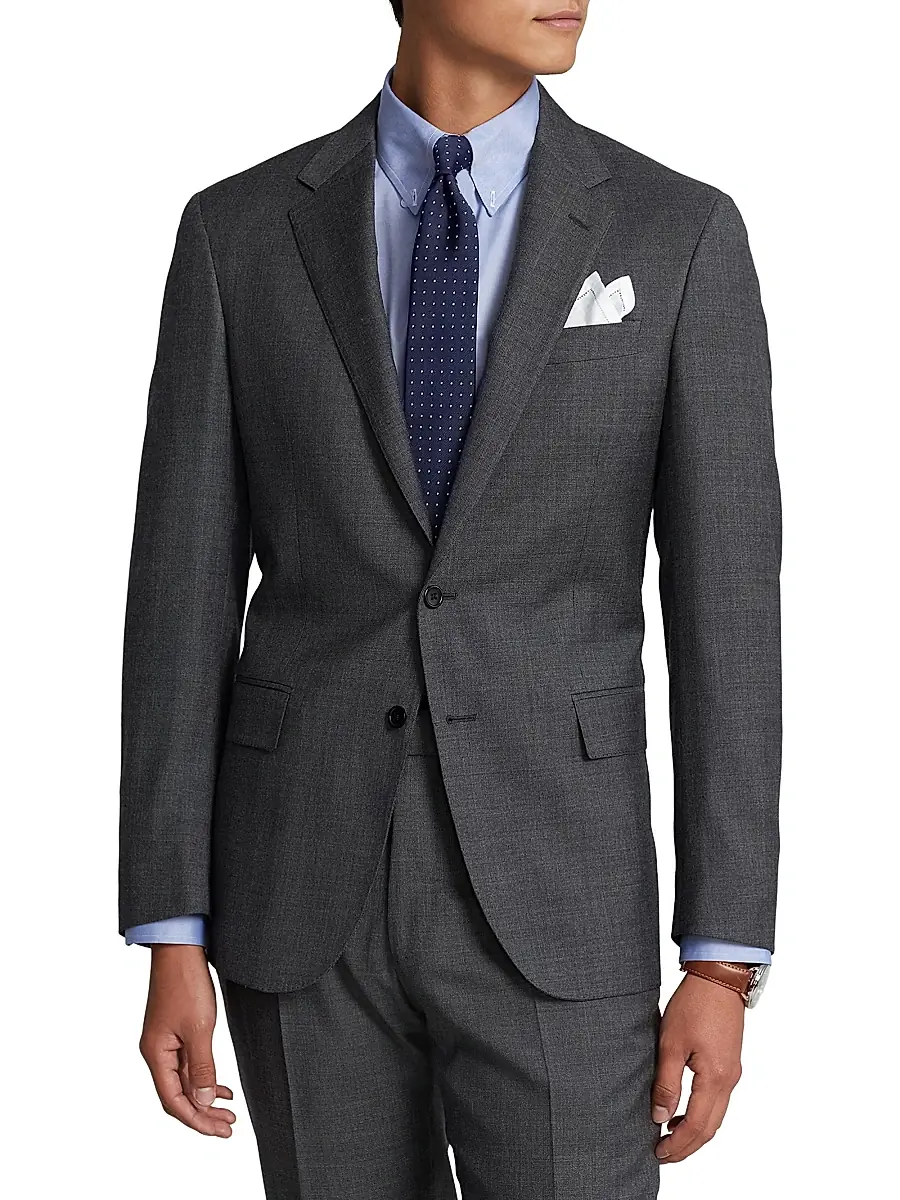 Polo Ralph Lauren Men's Sharkskin Wool Single-Breasted Suit | Thumbnail 3 Polo Ralph Lauren Men's Sharkskin Wool Single-Breasted Suit | Thumbnail 3