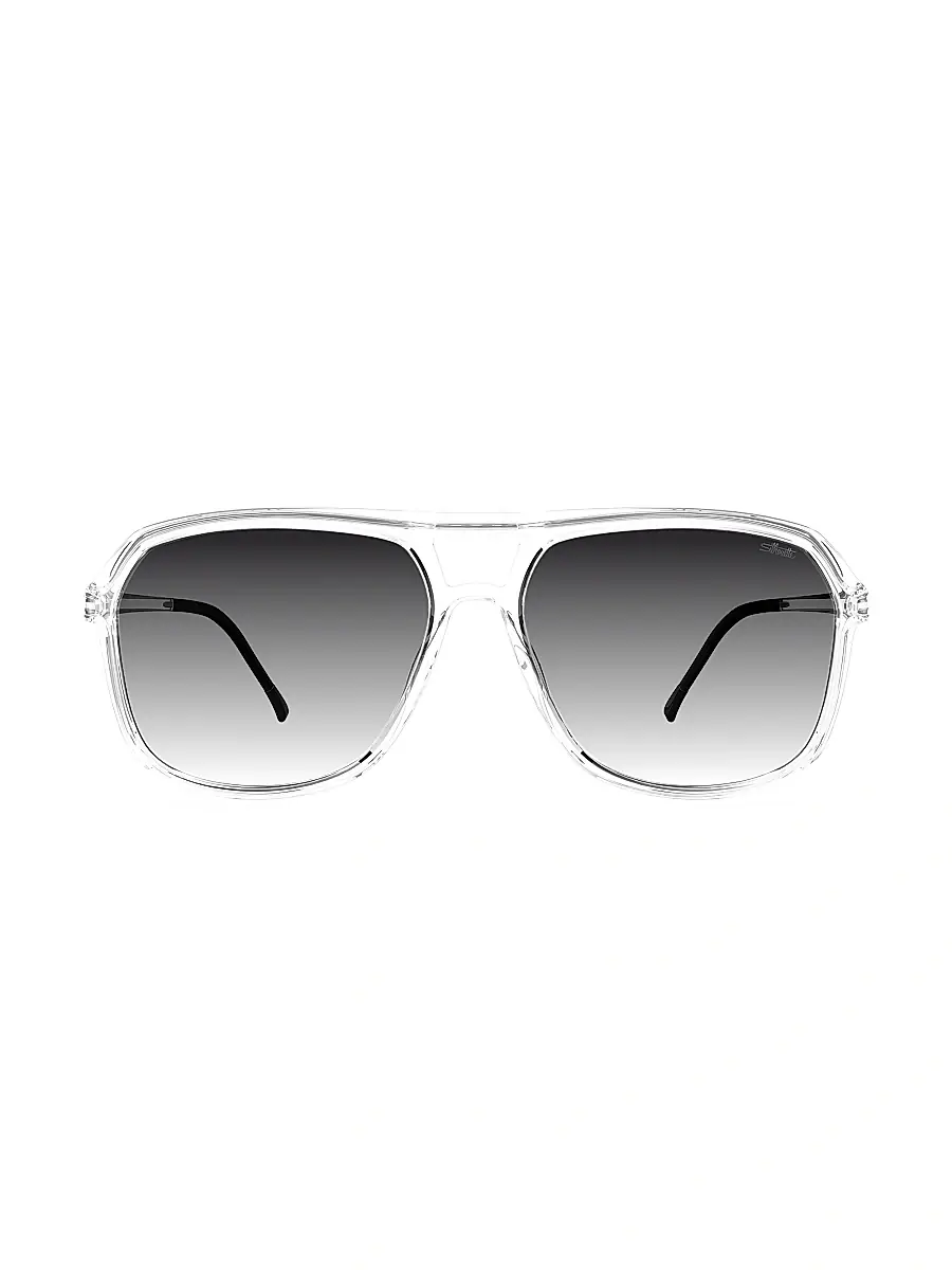 Silhouette Men's Eos Midtown 60MM Aviator Sunglasses - Grey | Thumbnail 2 Silhouette Men's Eos Midtown 60MM Aviator Sunglasses - Grey | Thumbnail 2