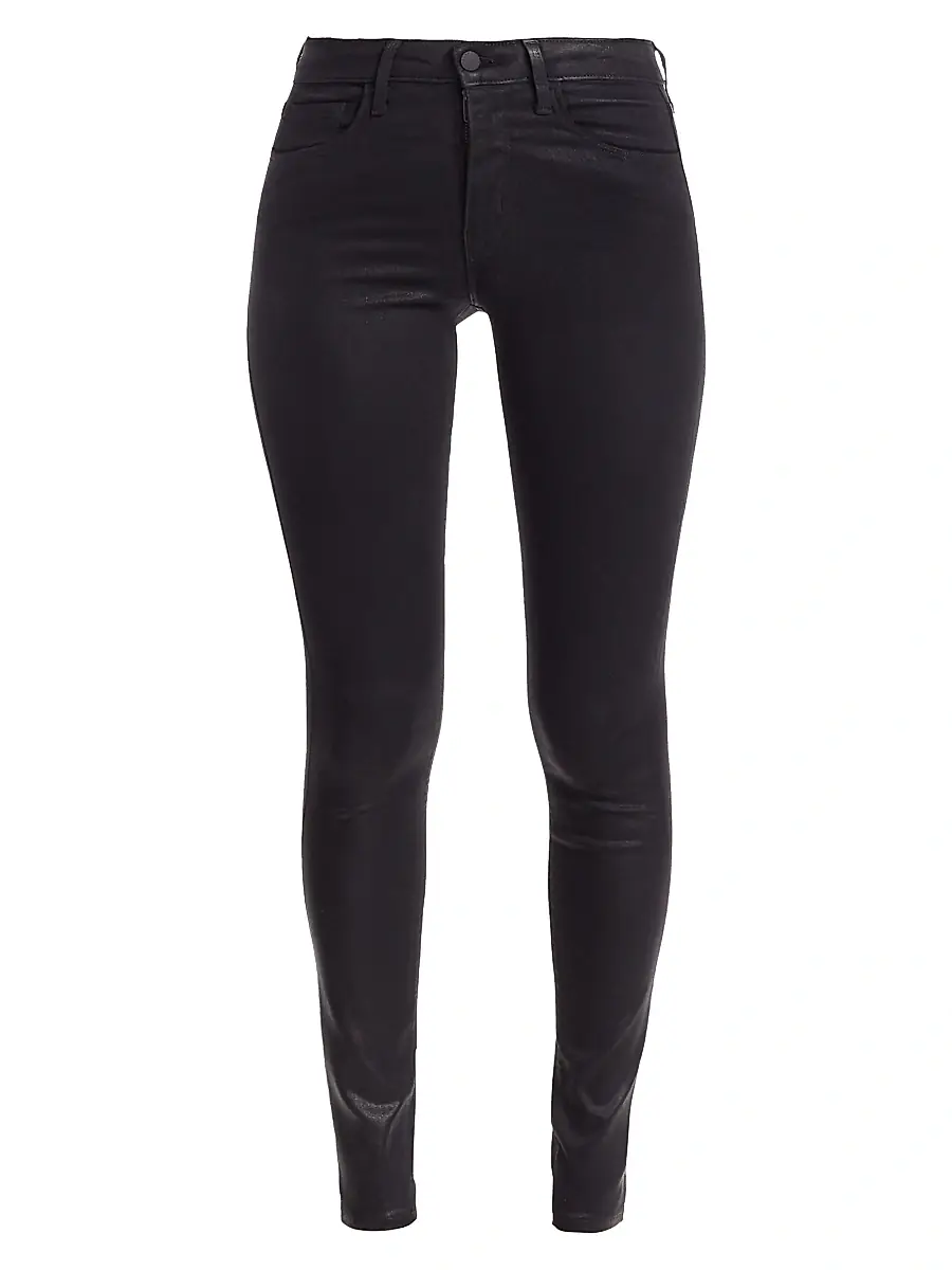 L'Agence Women's Marguerite High-Rise Skinny Coated Jeans - Black Coated | Image 1 L'Agence Women's Marguerite High-Rise Skinny Coated Jeans - Black Coated | Image 1