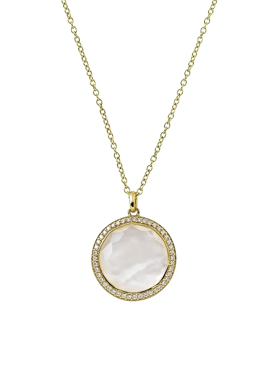 Women's Lollipop 18K Yellow Gold, Doublet & Diamond Medium Pendant Necklace