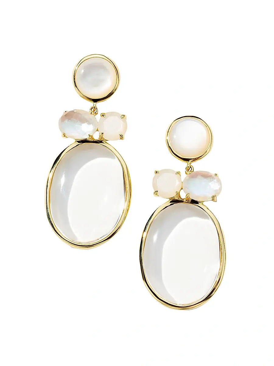 Women's Snowman 18K Yellow Gold & Multi-Stone Drop Earrings - Yellow Gold Women's Snowman 18K Yellow Gold & Multi-Stone Drop Earrings - Yellow Gold