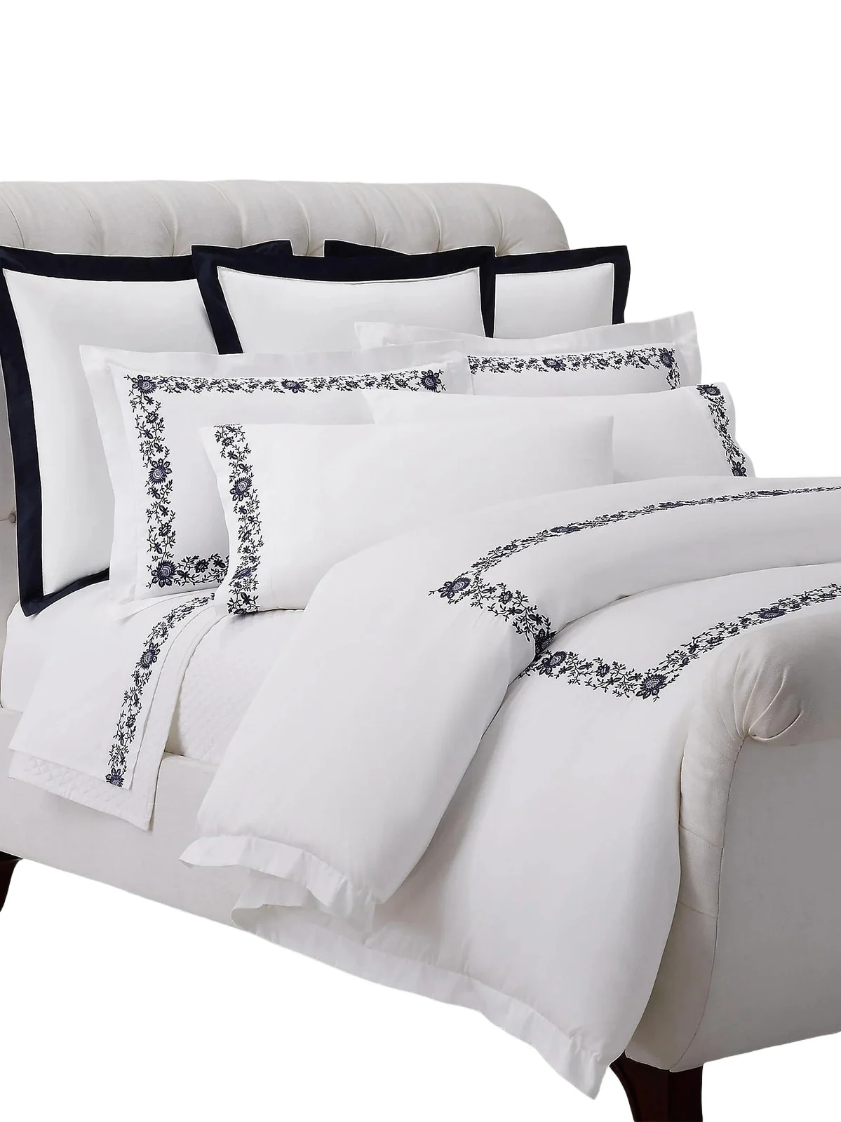 Ralph Lauren Eloise Embroidery Cotton Duvet & Sham Collection - Polo Navy