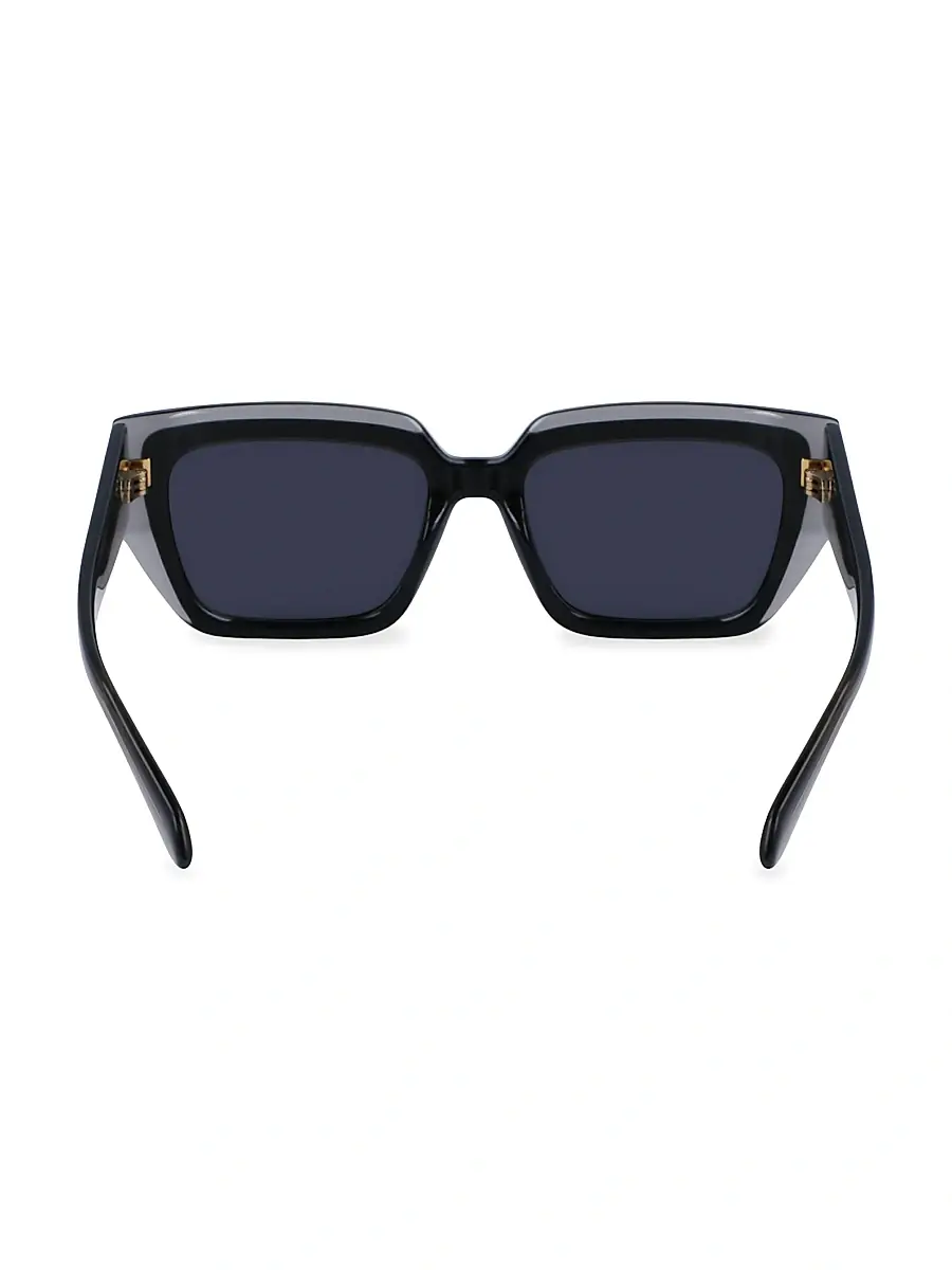 FERRAGAMO Women's Classic Logo 55MM Square Sunglasses - Blue Transparent Grey | Thumbnail 5 FERRAGAMO Women's Classic Logo 55MM Square Sunglasses - Blue Transparent Grey | Thumbnail 5