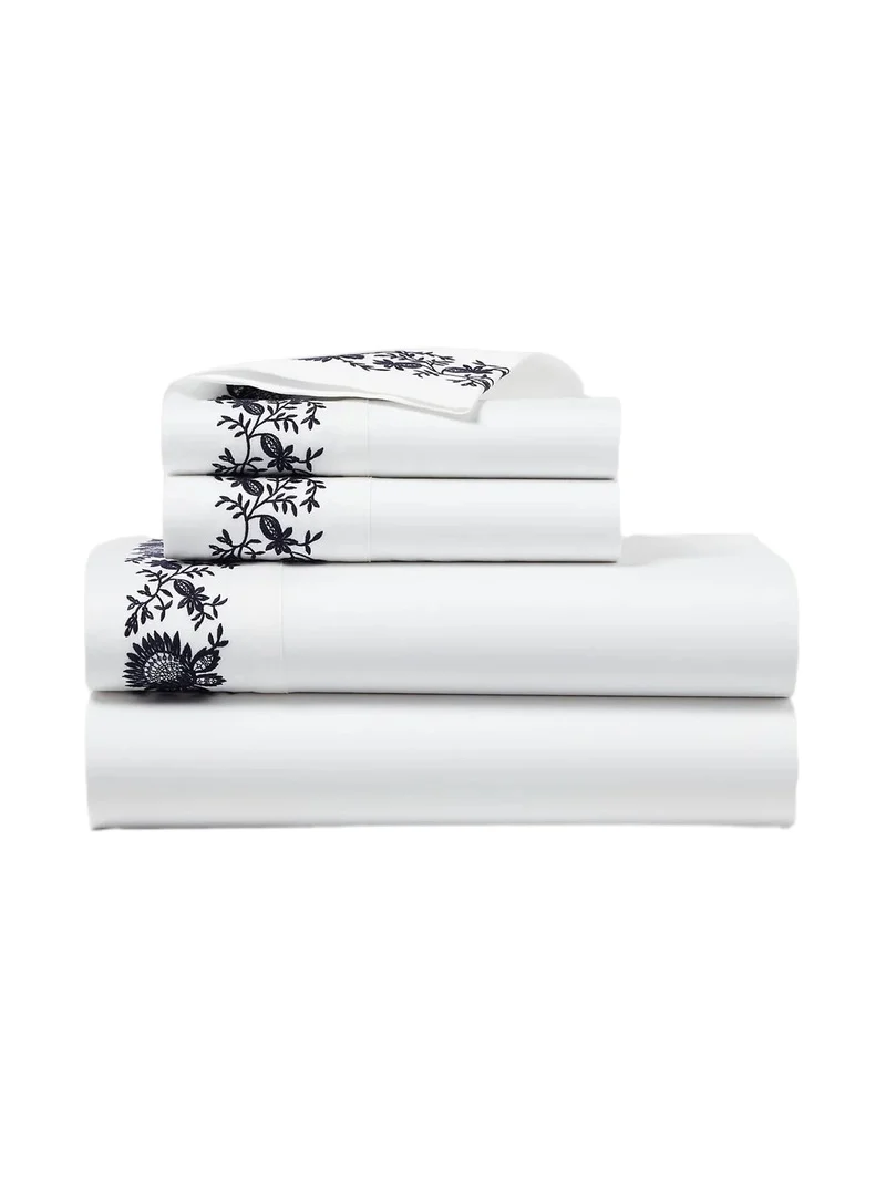 Ralph Lauren Eloise Embroidery Cotton Sheets & Pillowcases Collection - Polo Navy