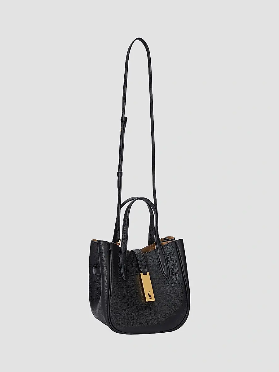 Polo Ralph Lauren Women's Small Polo ID Leather Crossbody Top Handle Bag | Thumbnail 3 Polo Ralph Lauren Women's Small Polo ID Leather Crossbody Top Handle Bag | Thumbnail 3