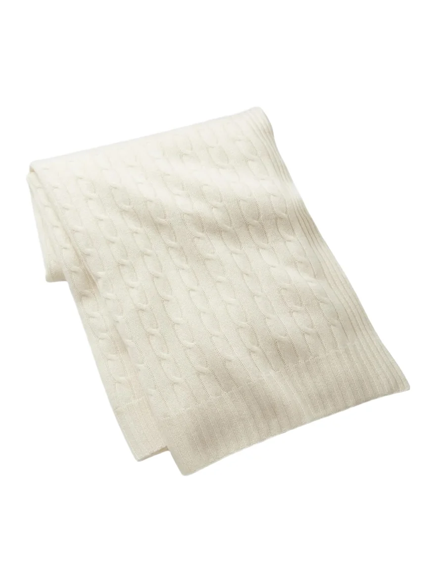 Ralph Lauren Cabled Cashmere Throw Blanket