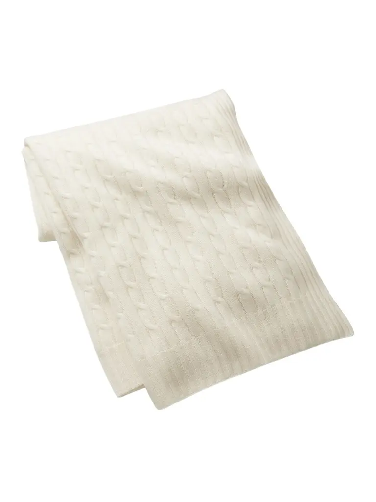 Ralph Lauren Cabled Cashmere Throw Blanket