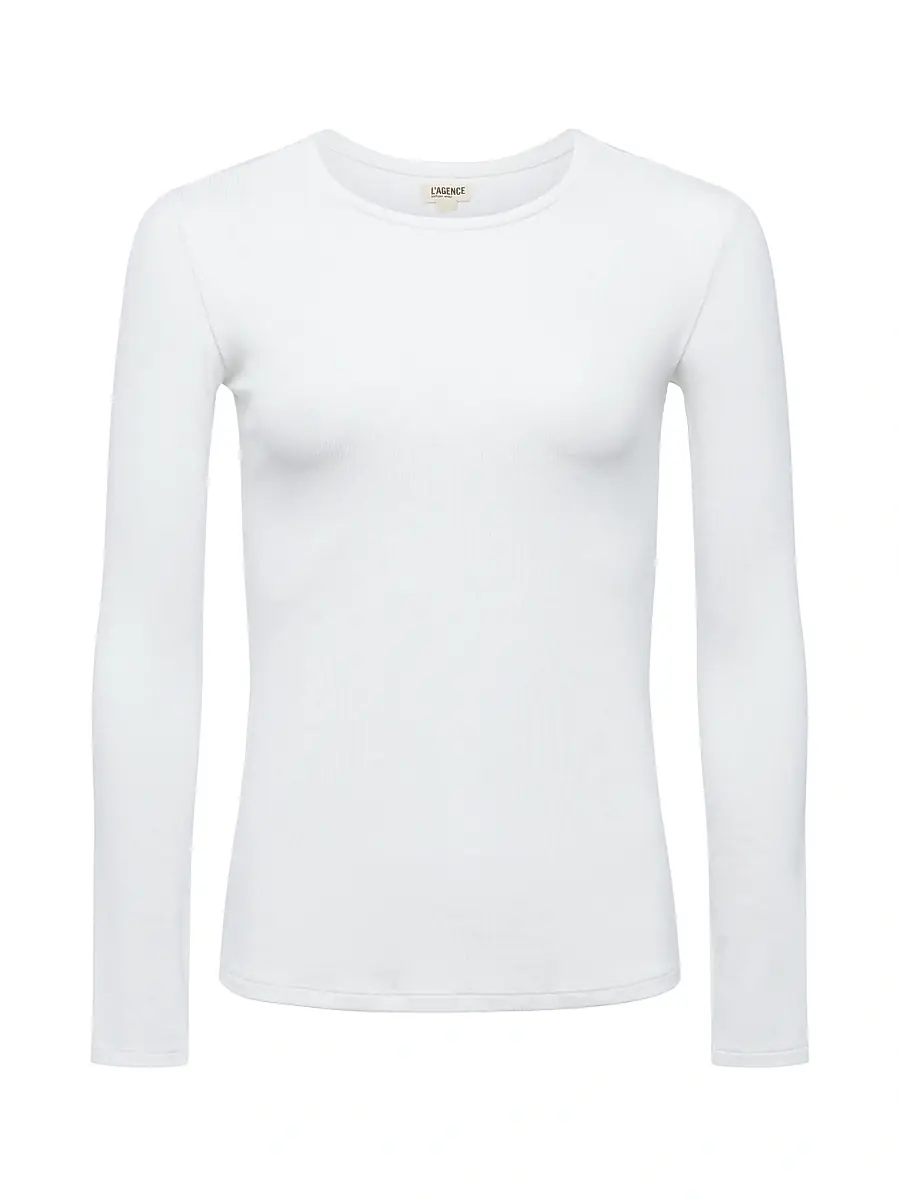 L'Agence Women's Tess Rib-Knit Crewneck T-Shirt
