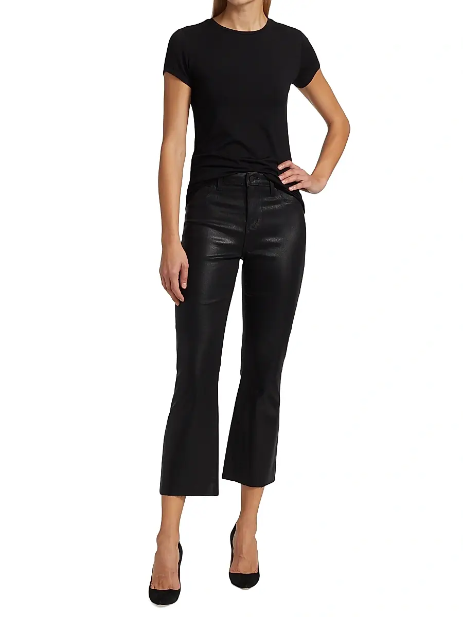 L'Agence Women's Kendra Coated High-Rise Crop Flare Pants | Thumbnail 2 L'Agence Women's Kendra Coated High-Rise Crop Flare Pants | Thumbnail 2