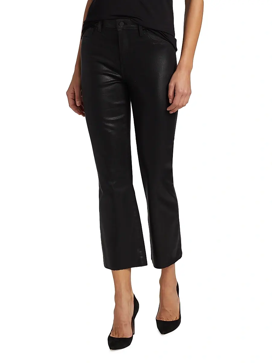 L'Agence Women's Kendra Coated High-Rise Crop Flare Pants | Thumbnail 3 L'Agence Women's Kendra Coated High-Rise Crop Flare Pants | Thumbnail 3