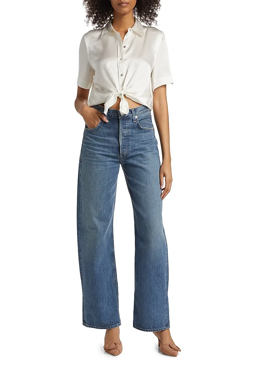 L'Agence Women's Ellah Satin Silk Shirt | Thumbnail 2 L'Agence Women's Ellah Satin Silk Shirt | Thumbnail 2