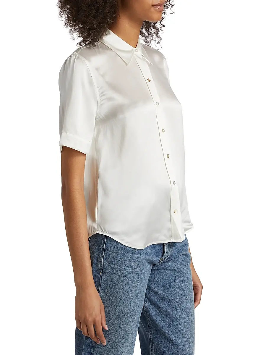 L'Agence Women's Ellah Satin Silk Shirt | Thumbnail 4 L'Agence Women's Ellah Satin Silk Shirt | Thumbnail 4
