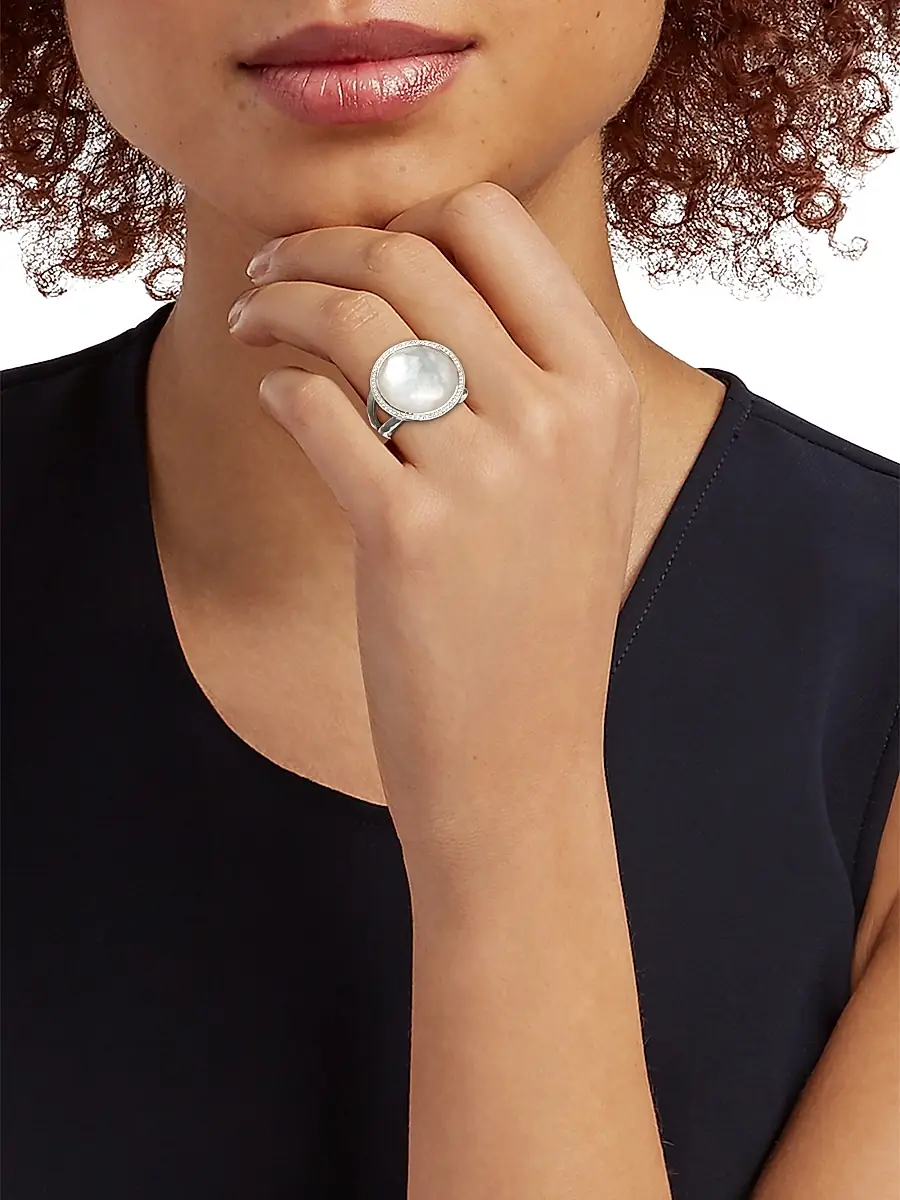 Ippolita Women's Lollipop Medium Sterling Silver, Mother-Of-Pearl & Diamond Ring - Silver | Thumbnail 2
