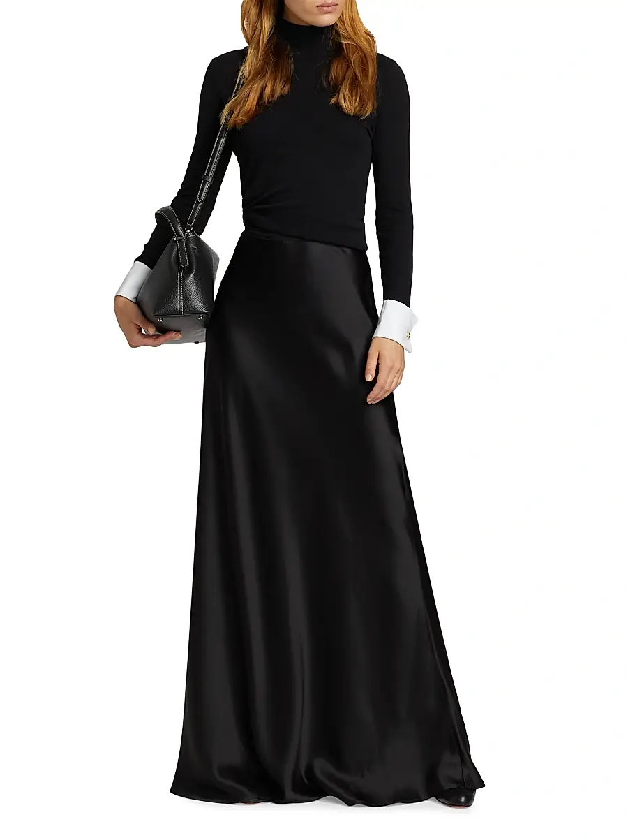 L'Agence Women's Ryker Silk Bias-Cut Skirt | Thumbnail 2 L'Agence Women's Ryker Silk Bias-Cut Skirt | Thumbnail 2