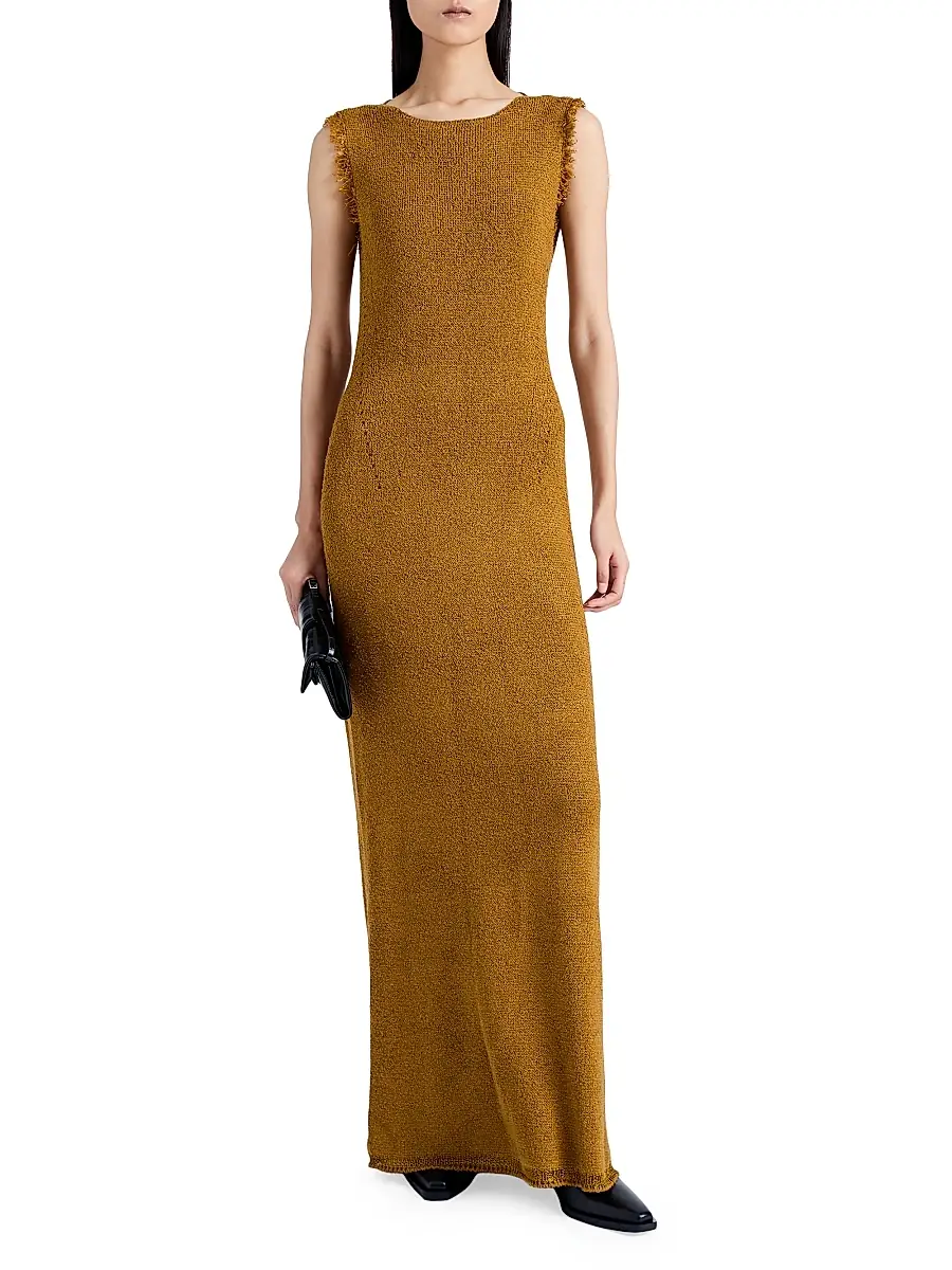 Proenza Schouler Women's Silvia Silk Bouclé Maxi Dress - Cider | Thumbnail 2 Proenza Schouler Women's Silvia Silk Bouclé Maxi Dress - Cider | Thumbnail 2