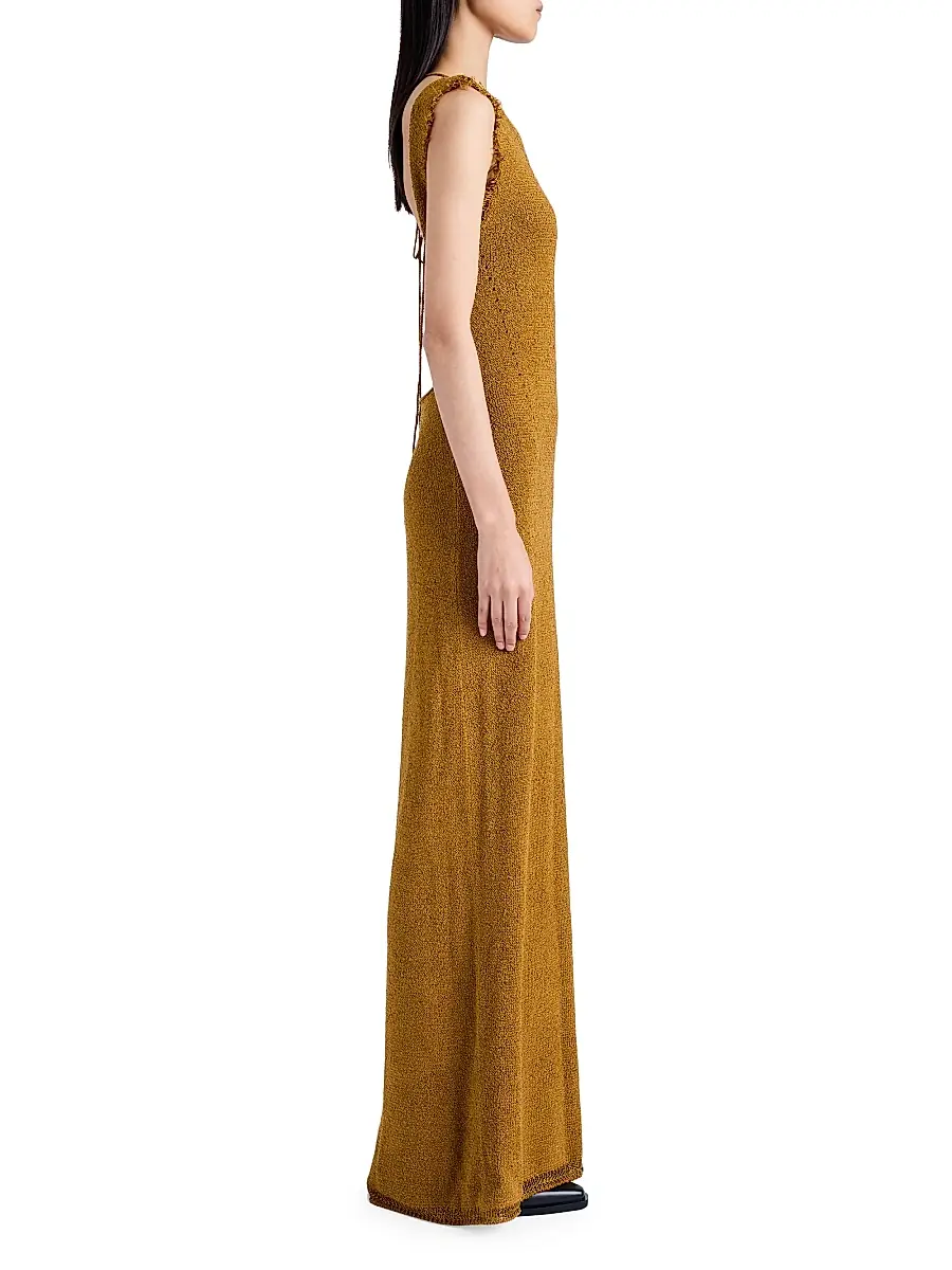 Proenza Schouler Women's Silvia Silk Bouclé Maxi Dress - Cider | Thumbnail 3 Proenza Schouler Women's Silvia Silk Bouclé Maxi Dress - Cider | Thumbnail 3