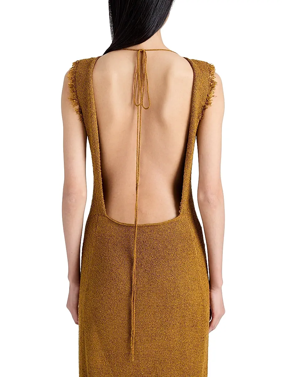 Proenza Schouler Women's Silvia Silk Bouclé Maxi Dress - Cider | Thumbnail 5 Proenza Schouler Women's Silvia Silk Bouclé Maxi Dress - Cider | Thumbnail 5