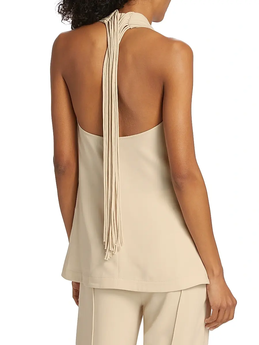 Proenza Schouler Women's Miller Matte Crepe Halterneck Top - Wheat | Thumbnail 5 Proenza Schouler Women's Miller Matte Crepe Halterneck Top - Wheat | Thumbnail 5