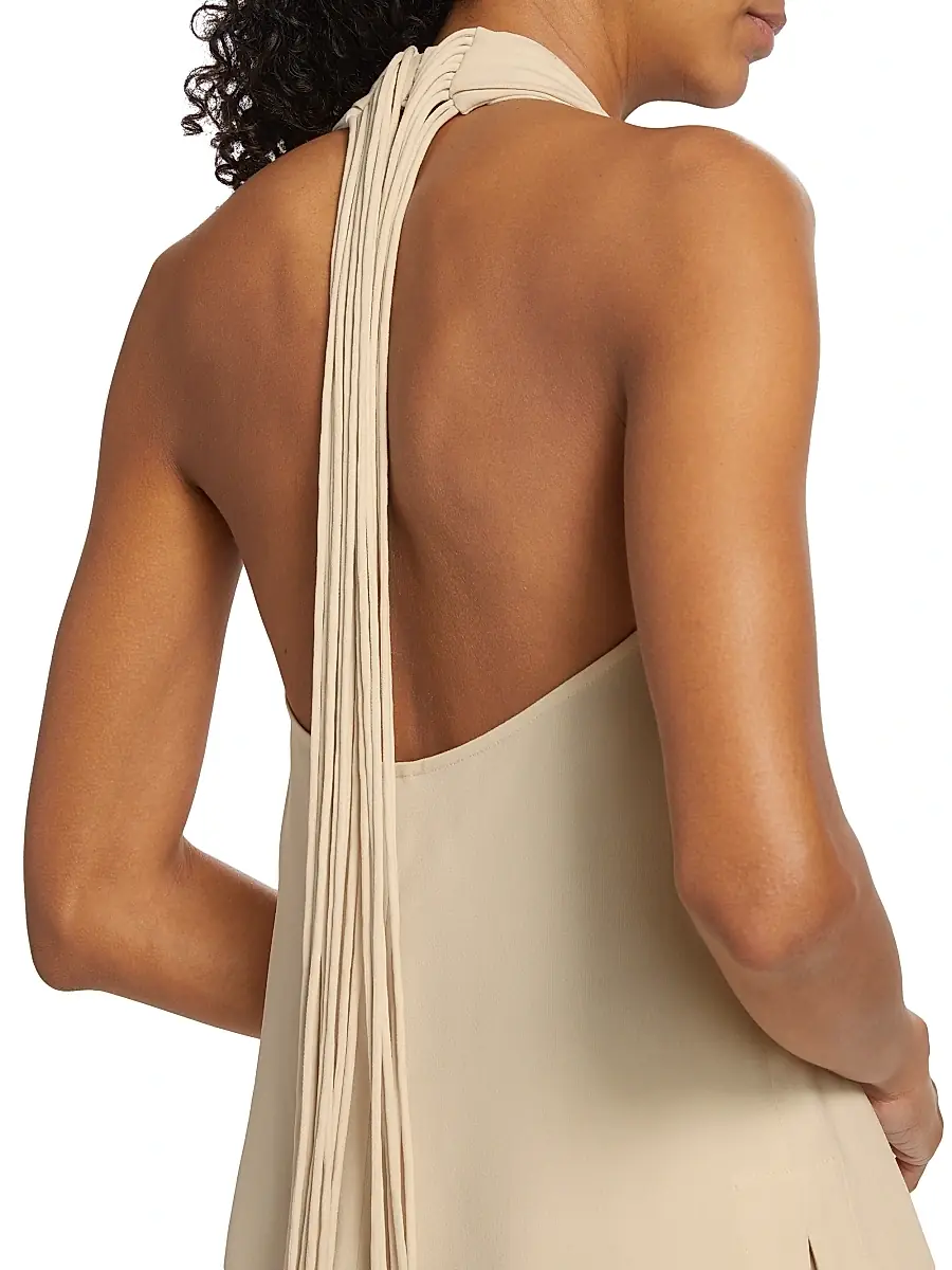 Proenza Schouler Women's Miller Matte Crepe Halterneck Top - Wheat | Thumbnail 6 Proenza Schouler Women's Miller Matte Crepe Halterneck Top - Wheat | Thumbnail 6