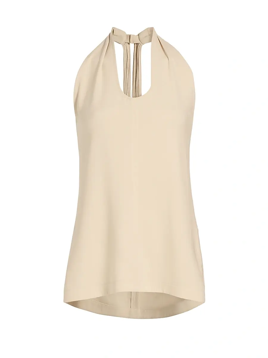 Women's Miller Matte Crepe Halterneck Top - Wheat