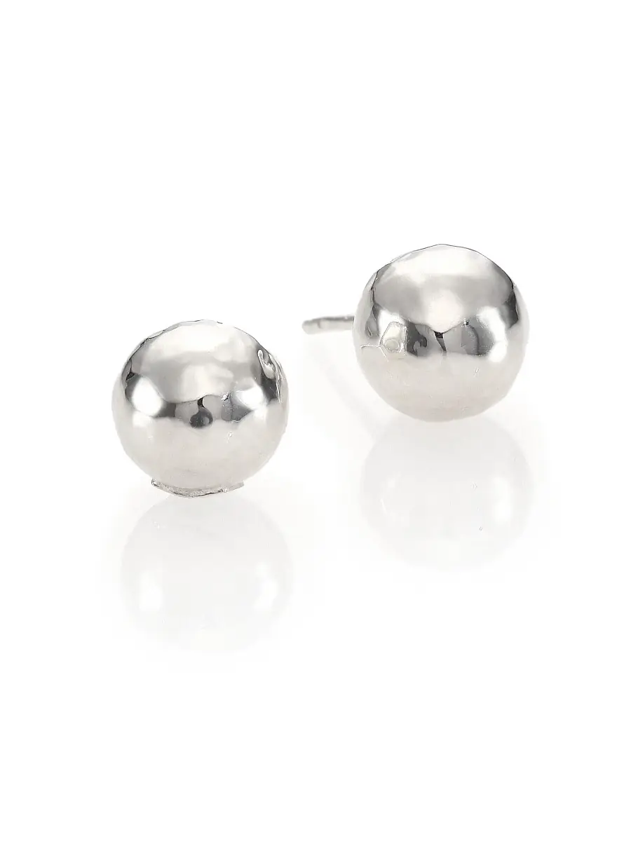 Ippolita Women's Glamazon Sterling Silver Hammered Ball Stud Earrings | Thumbnail 2 Ippolita Women's Glamazon Sterling Silver Hammered Ball Stud Earrings | Thumbnail 2