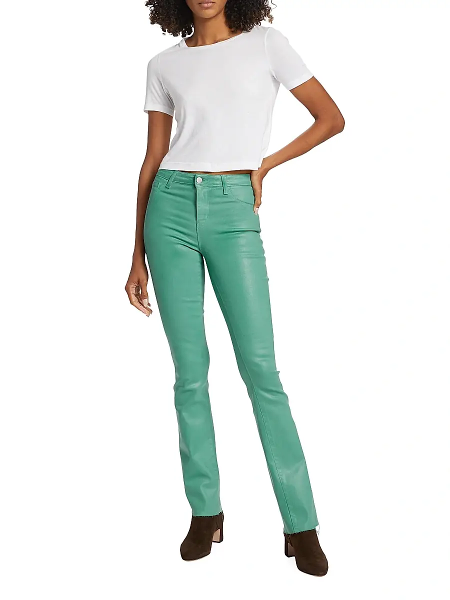 L'Agence Women's Donna Cotton Crop T-Shirt | Thumbnail 2 L'Agence Women's Donna Cotton Crop T-Shirt | Thumbnail 2