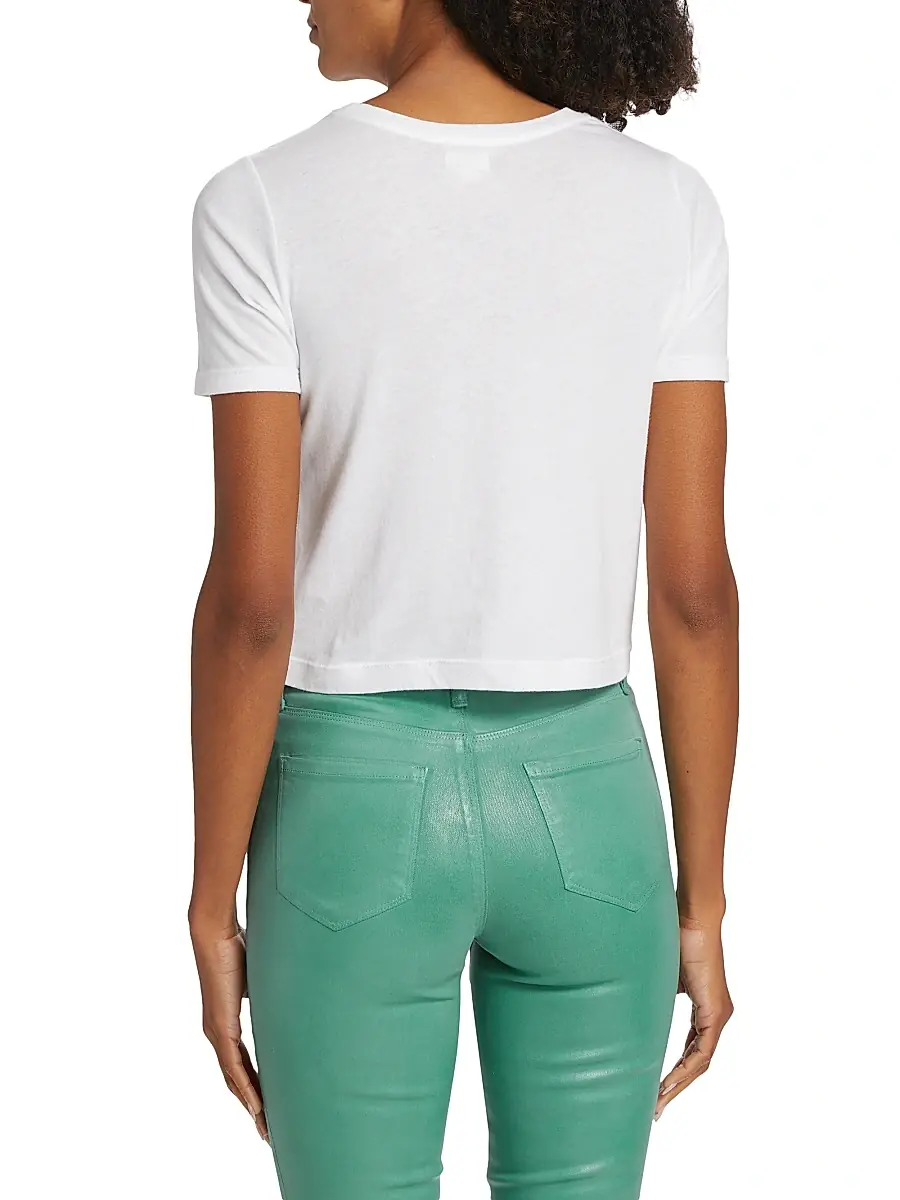 L'Agence Women's Donna Cotton Crop T-Shirt | Thumbnail 5 L'Agence Women's Donna Cotton Crop T-Shirt | Thumbnail 5