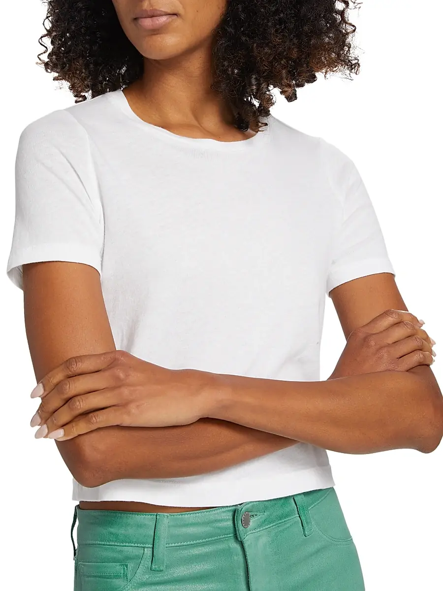 L'Agence Women's Donna Cotton Crop T-Shirt | Thumbnail 6 L'Agence Women's Donna Cotton Crop T-Shirt | Thumbnail 6
