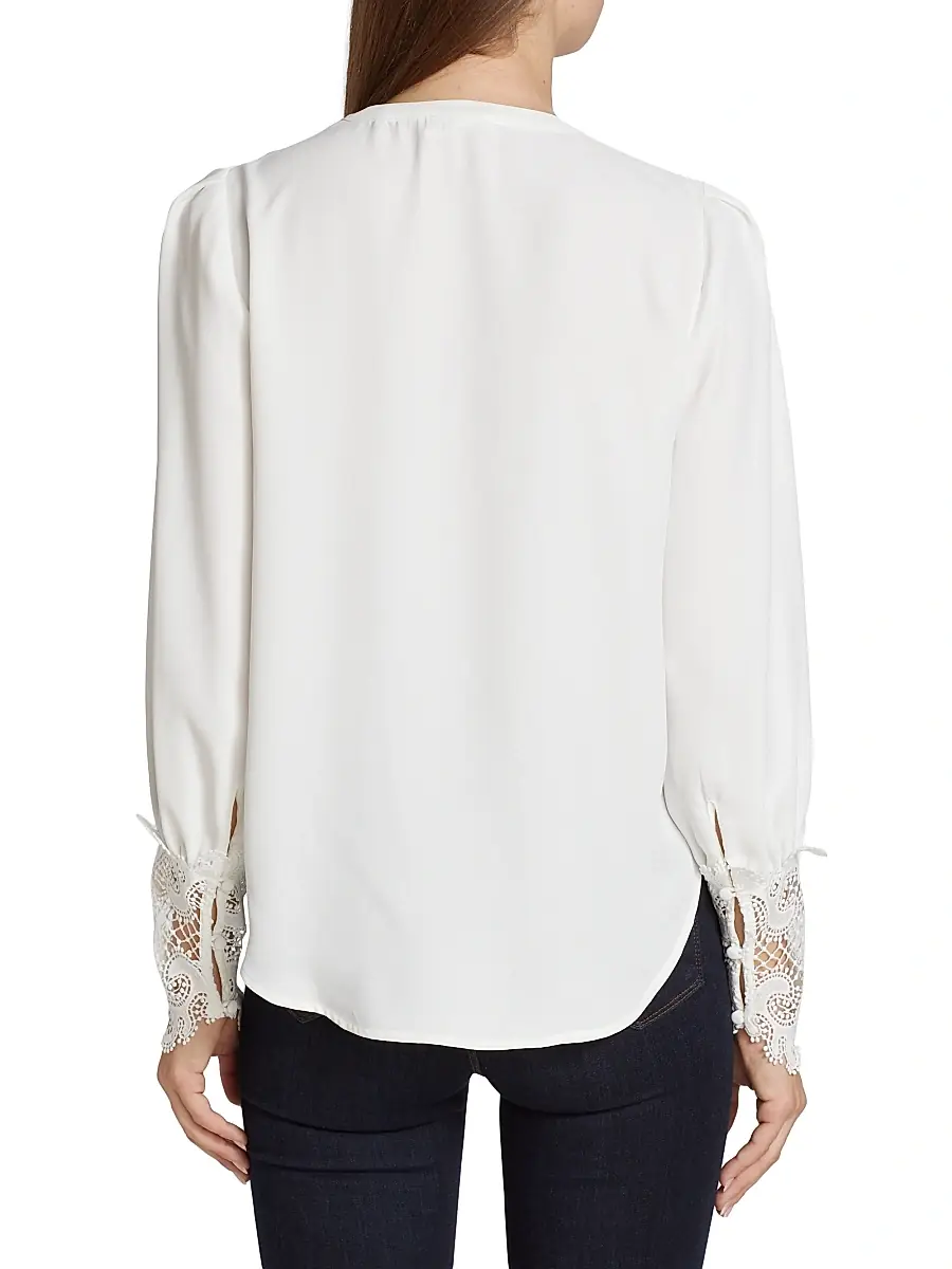 L'Agence Women's Ava Lace Cuff Blouse | Thumbnail 5 L'Agence Women's Ava Lace Cuff Blouse | Thumbnail 5