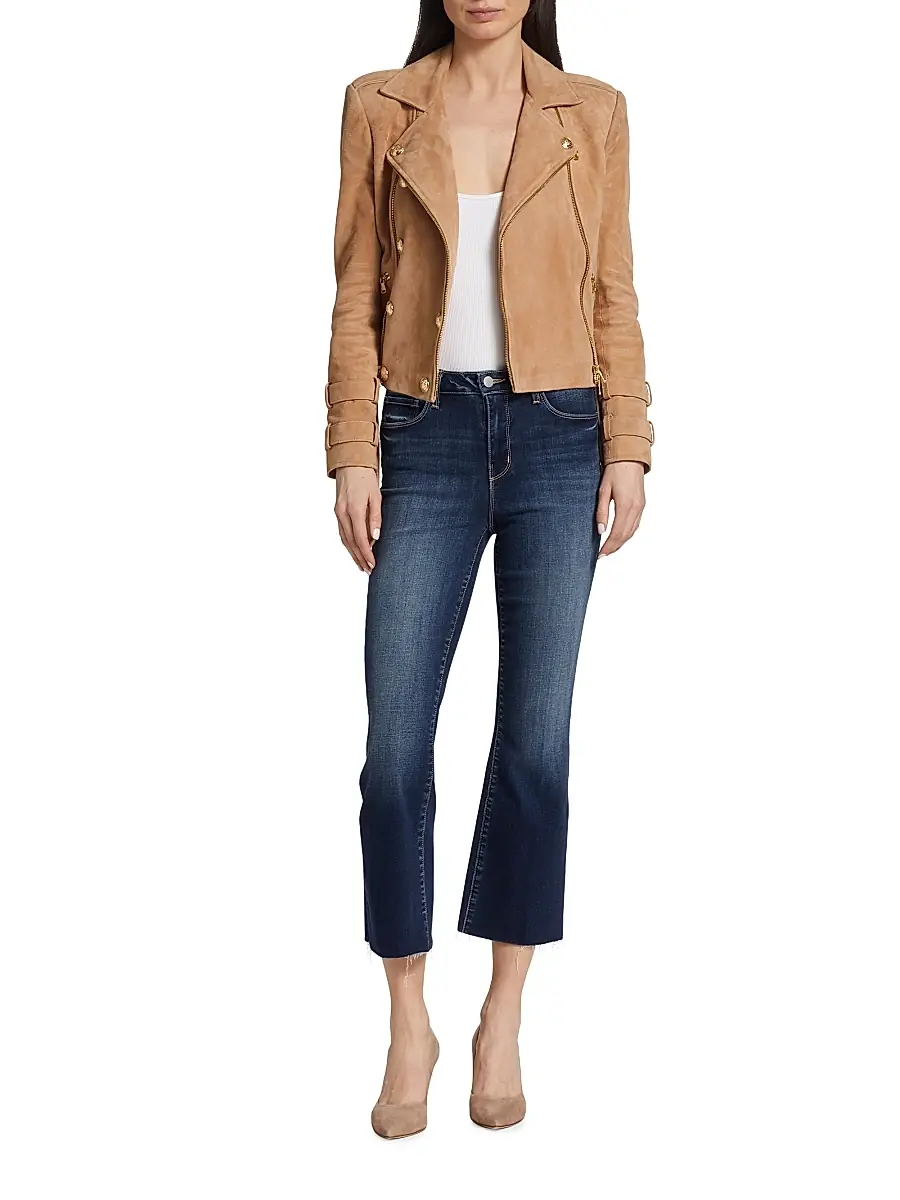 L'Agence Women's Kendra High-Rise Crop Flare Jeans | Thumbnail 2 L'Agence Women's Kendra High-Rise Crop Flare Jeans | Thumbnail 2
