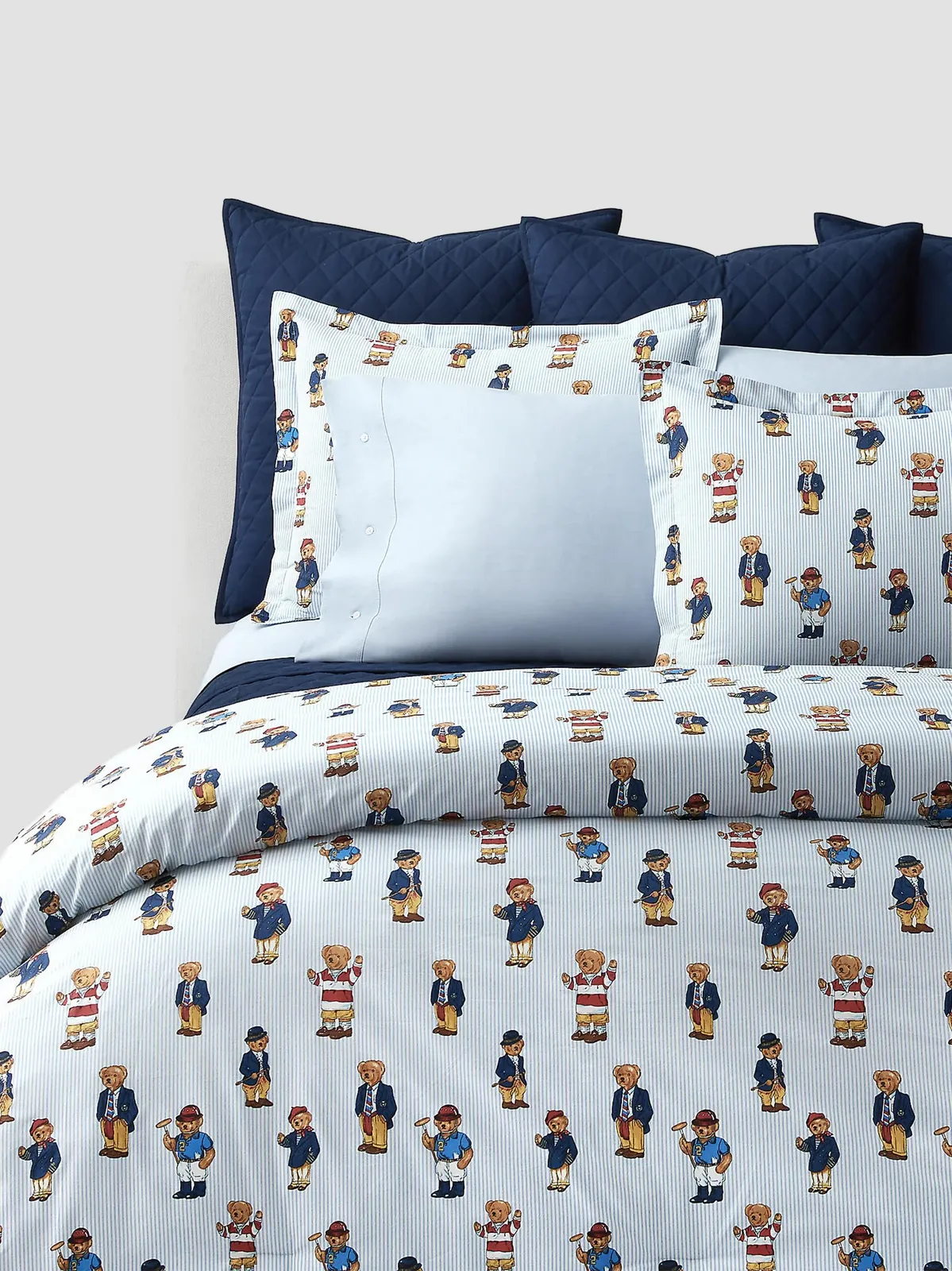 Ralph Lauren Teddy Bear Stripe 3-Piece Comforter Set