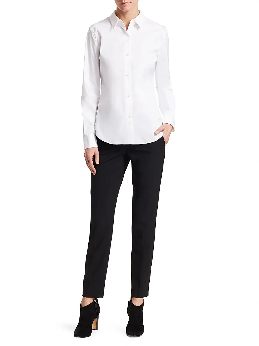 Theory Women's Tenia Luxe Cotton Shirt | Thumbnail 2 Theory Women's Tenia Luxe Cotton Shirt | Thumbnail 2