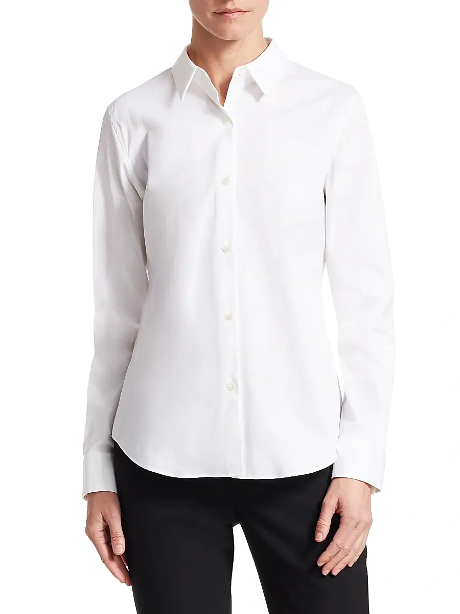 Theory Women's Tenia Luxe Cotton Shirt | Thumbnail 3 Theory Women's Tenia Luxe Cotton Shirt | Thumbnail 3