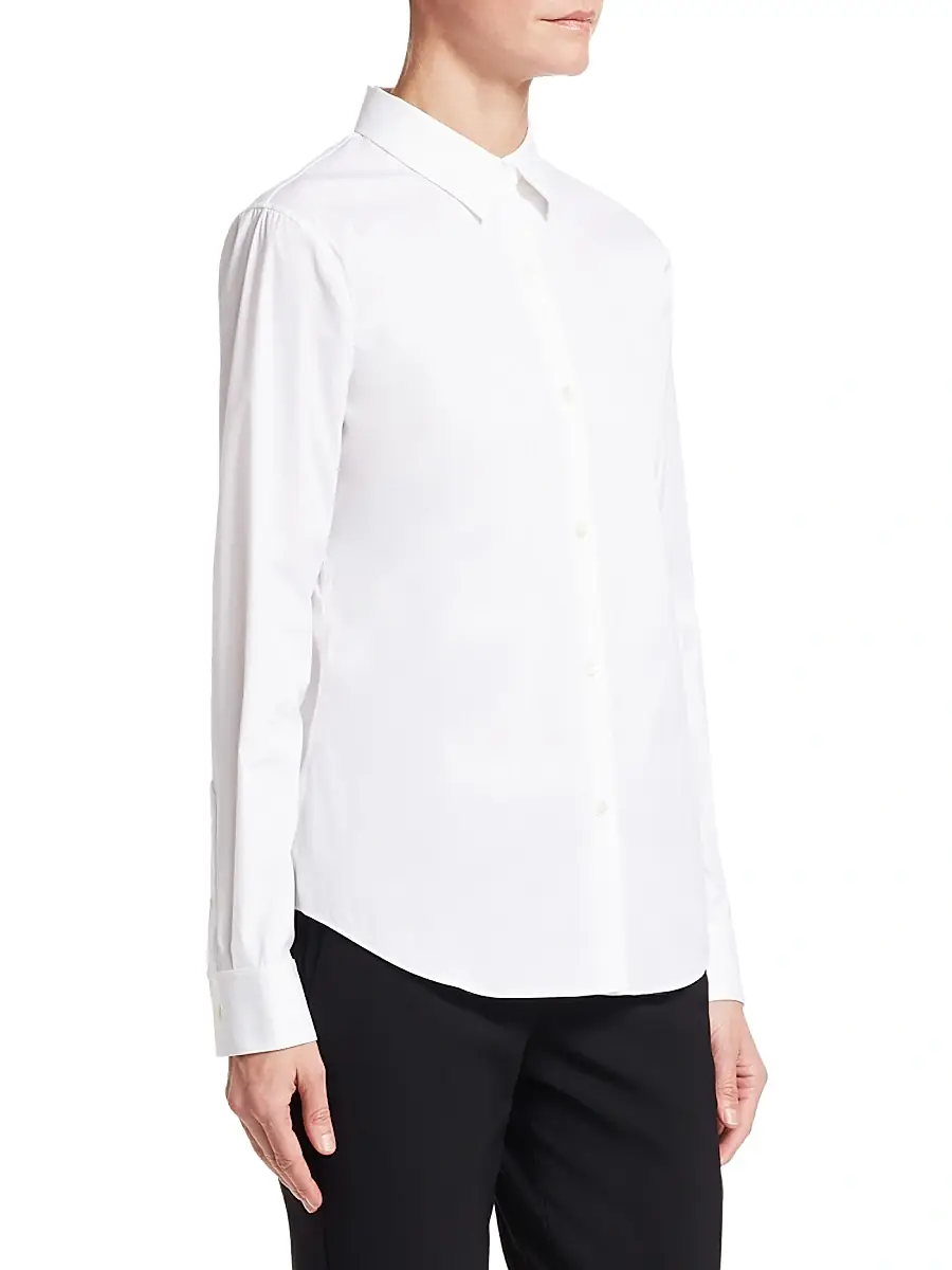 Theory Women's Tenia Luxe Cotton Shirt | Thumbnail 4 Theory Women's Tenia Luxe Cotton Shirt | Thumbnail 4