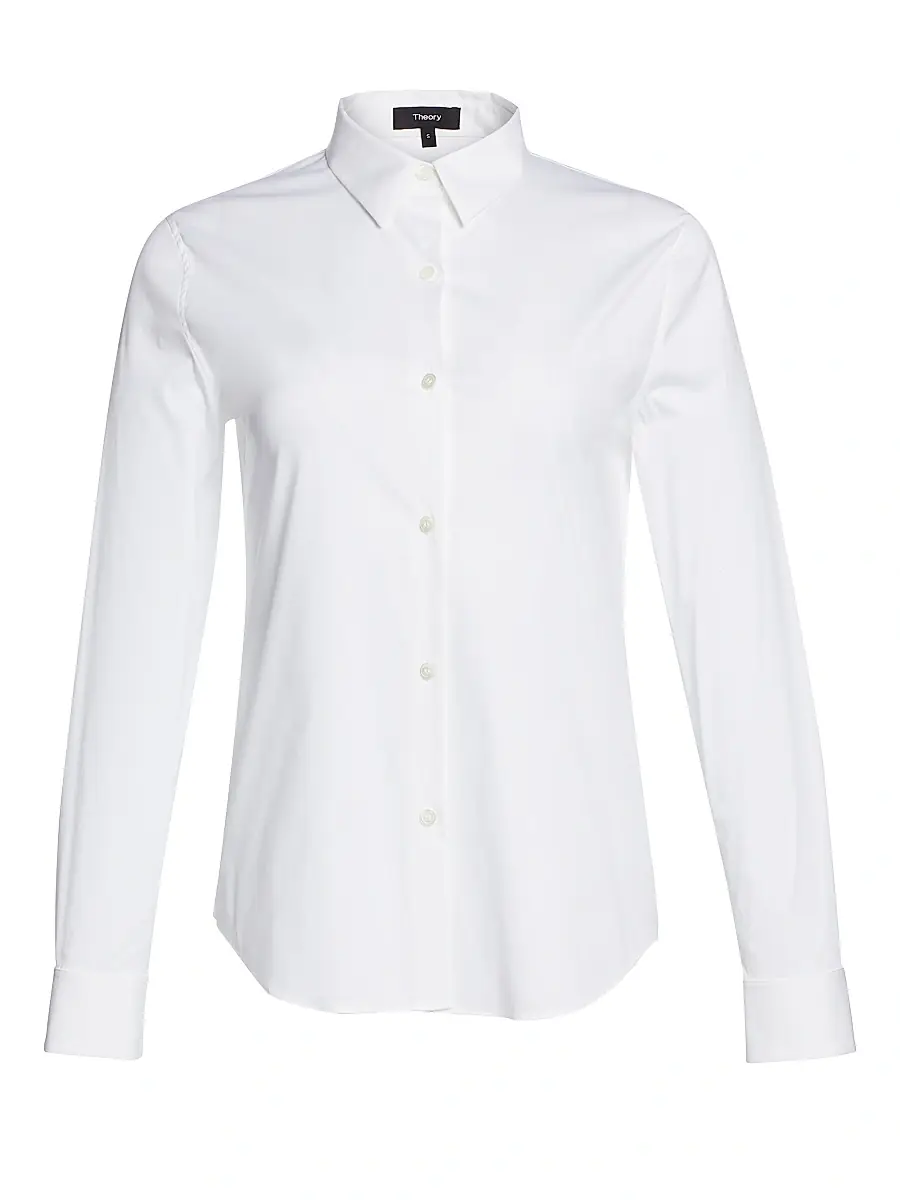 Theory Women's Tenia Luxe Cotton Shirt | Thumbnail 7 Theory Women's Tenia Luxe Cotton Shirt | Thumbnail 7