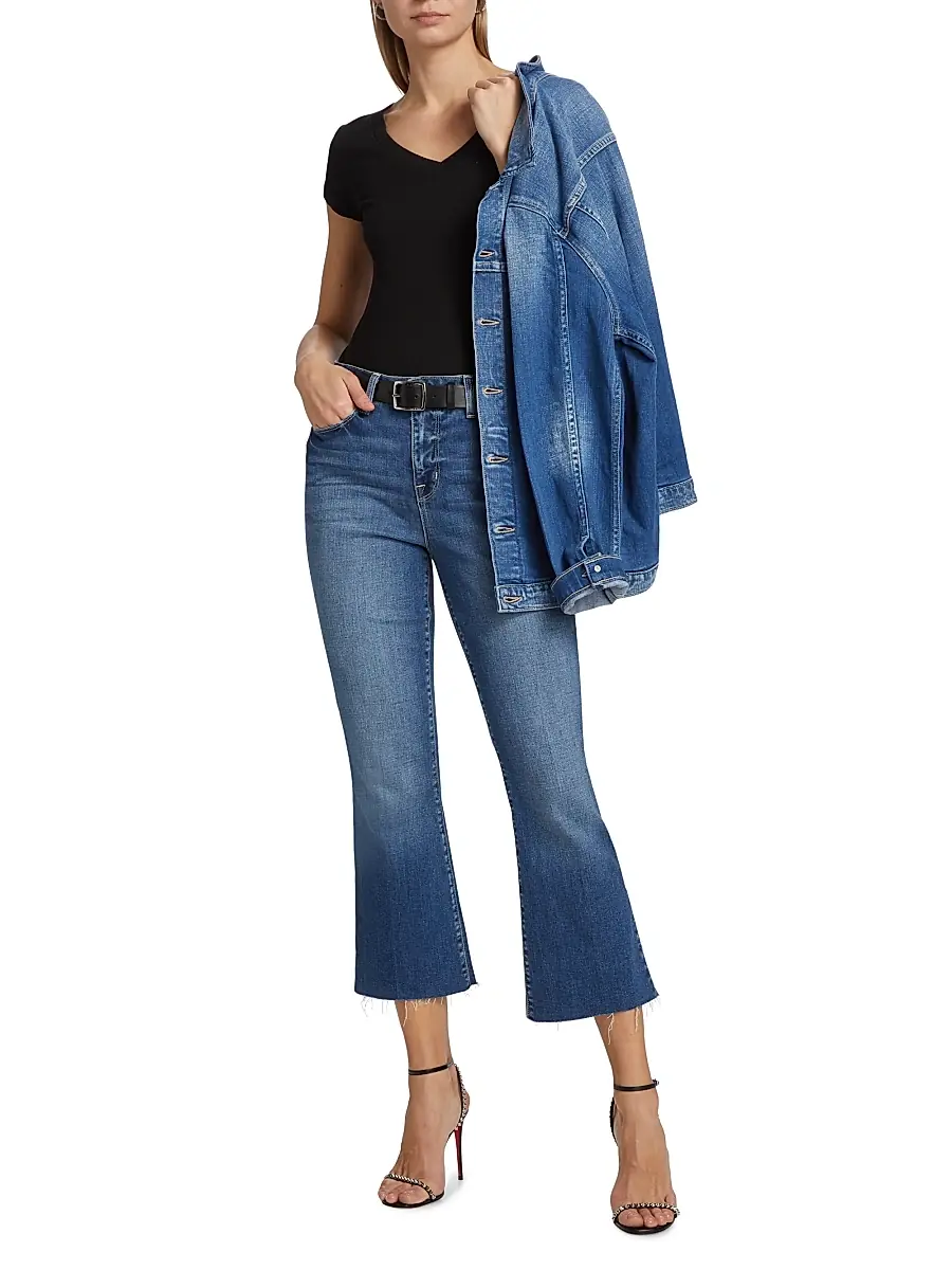 L'Agence Women's Kendra Mid-Rise Stretch Flare Crop Jeans | Thumbnail 2 L'Agence Women's Kendra Mid-Rise Stretch Flare Crop Jeans | Thumbnail 2