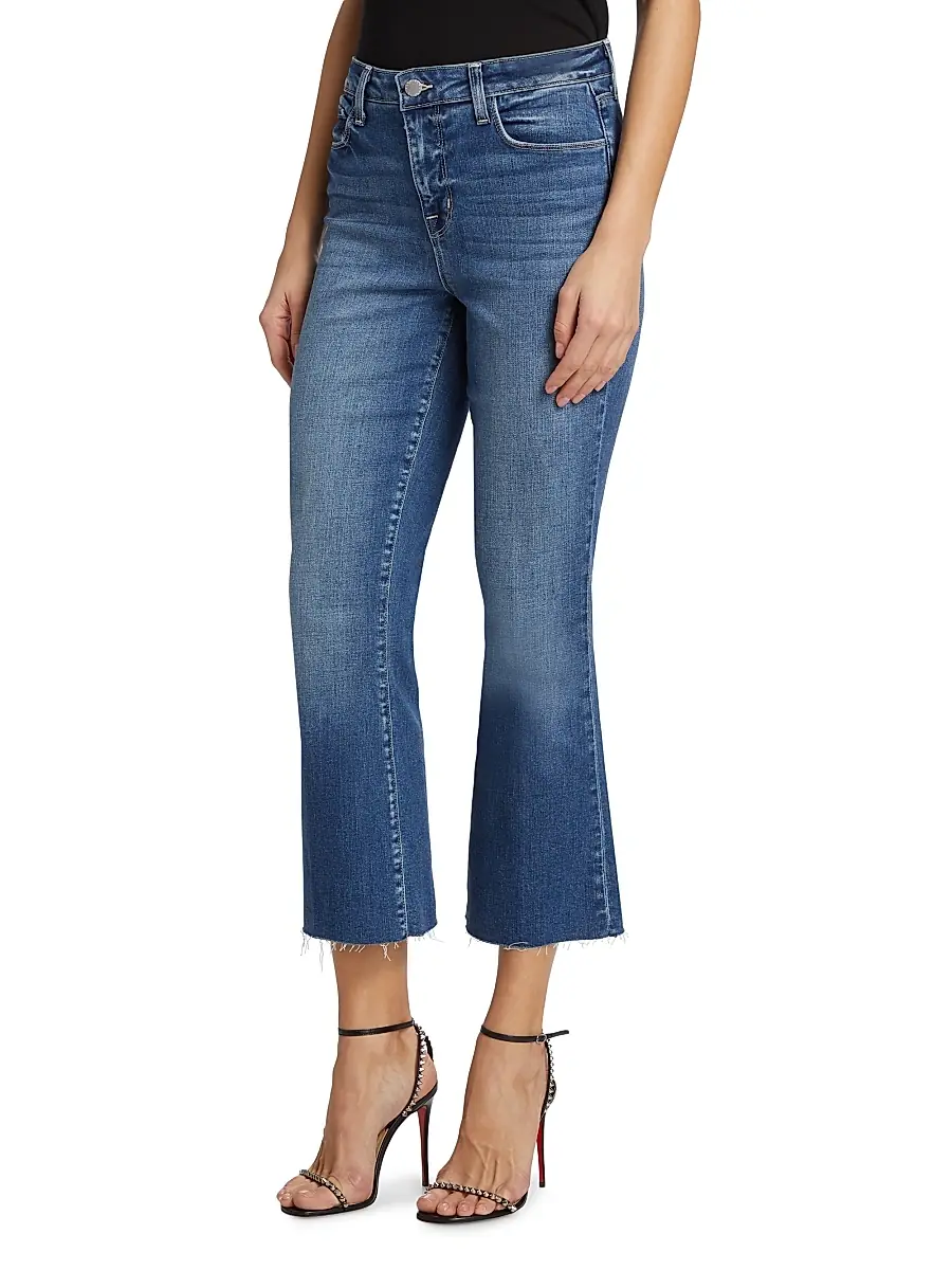 L'Agence Women's Kendra Mid-Rise Stretch Flare Crop Jeans | Thumbnail 4 L'Agence Women's Kendra Mid-Rise Stretch Flare Crop Jeans | Thumbnail 4