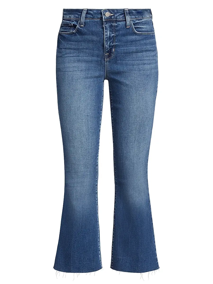 L'Agence Women's Kendra Mid-Rise Stretch Flare Crop Jeans