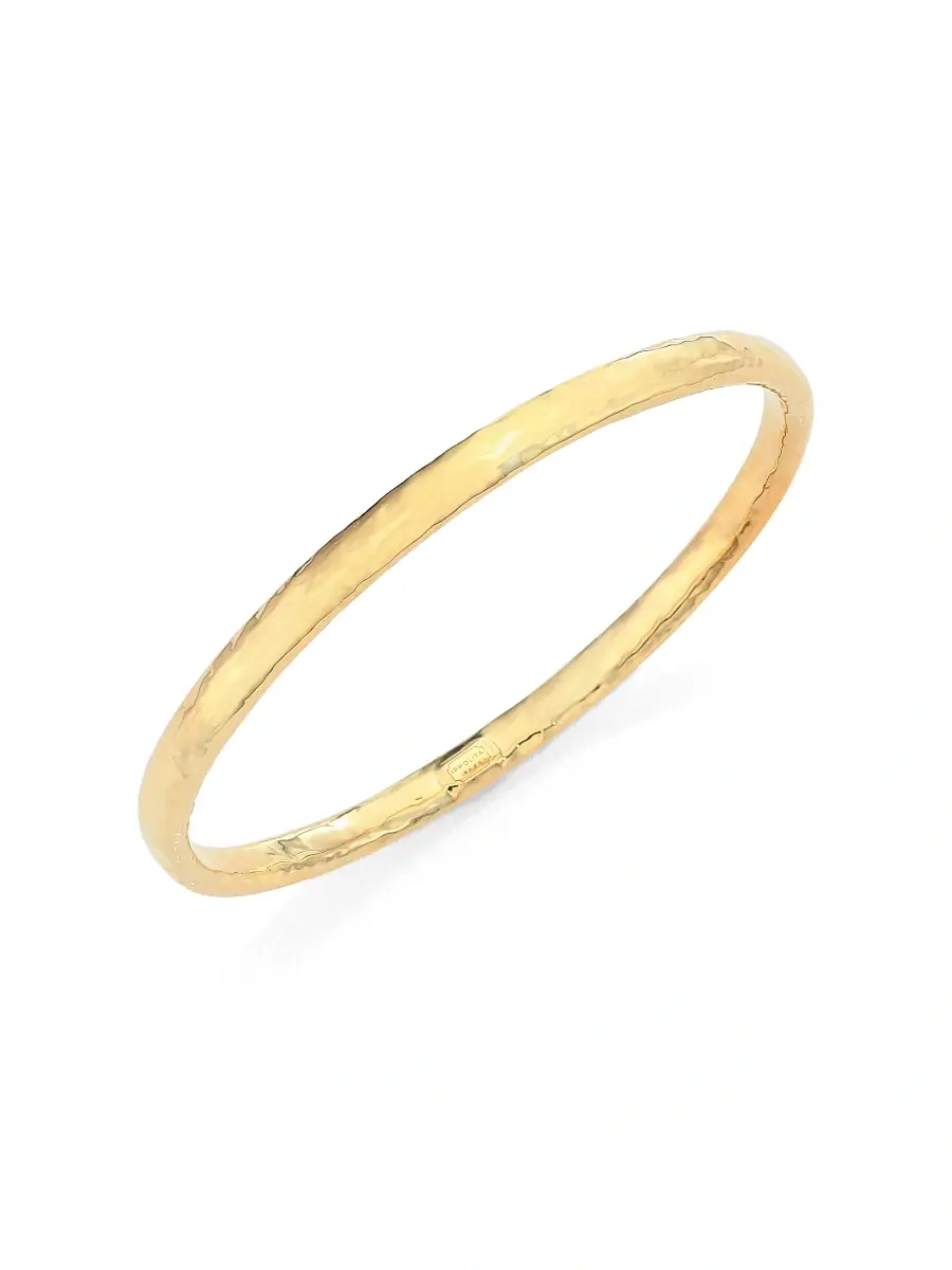 Ippolita Women's Classico Narrow 18K Yellow Gold Flat Hammered Bangle Bracelet