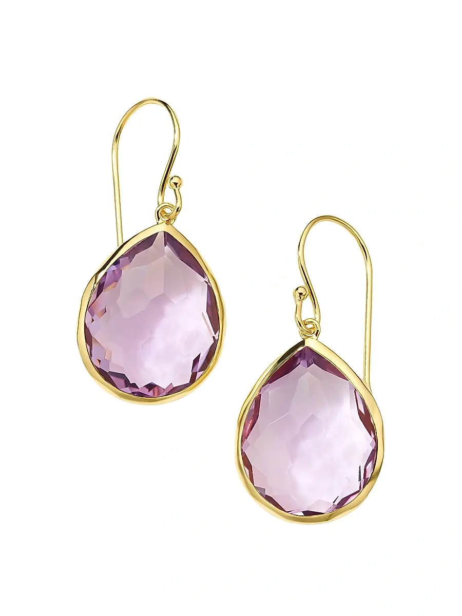 Ippolita Women's Rock Candy 18K Green Gold & Amethyst Medium Teardrop Earrings