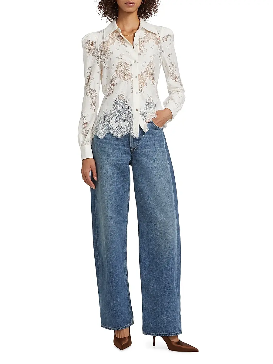 L'Agence Women's Jenica Floral Lace Blouse | Thumbnail 2 L'Agence Women's Jenica Floral Lace Blouse | Thumbnail 2